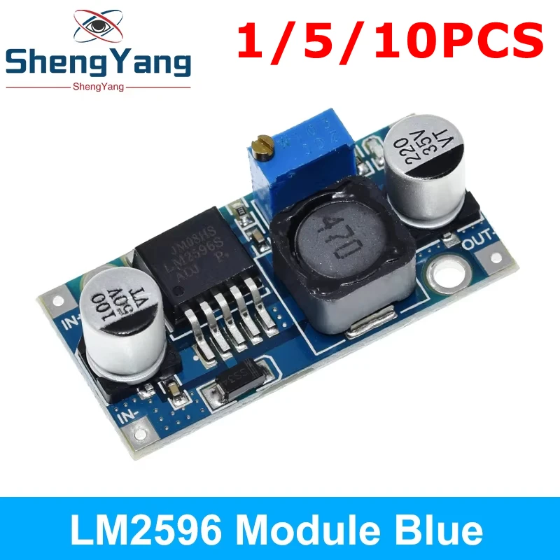 TZT 1/5/10PCS LM2596 Power Converter Step Down Module DC-DC 1.5V-35V Adjustable Power Supply 3.3V/5V/12V/24V