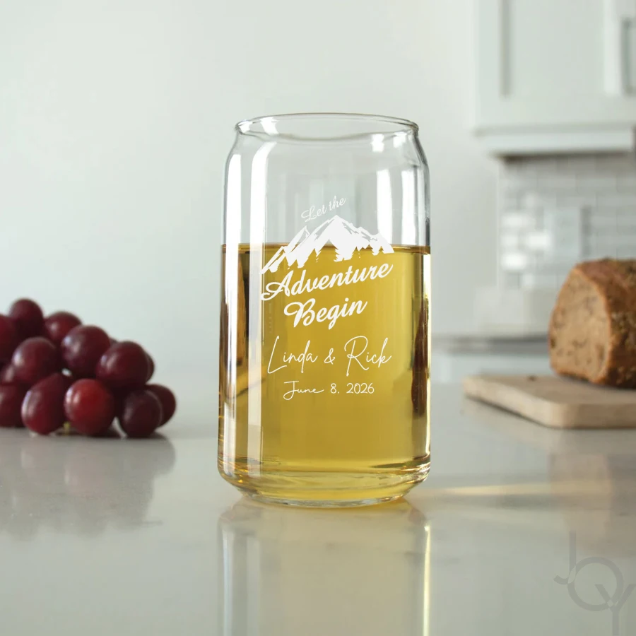 

Personalized Wedding Glasses - Can Shaped Glass Custom Wedding Cups for Groomsman Custom Beer Glass for Birthday Gift