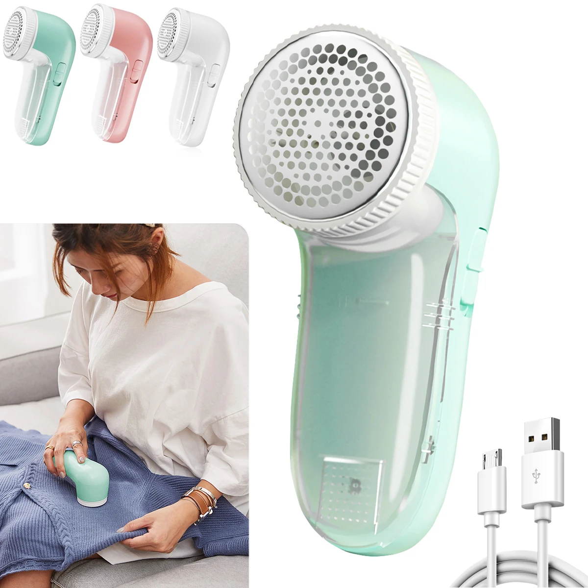 Electric Lint Remover For Clothes Fuzz Pellet Sweater Fabric Hair Ball Trimmer Portable Rechargeable Detachable Cleaning