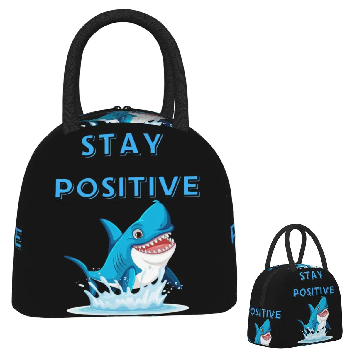 

Изолированная сумка для обеда Stay Positive Shark для женщин и детей, герметичные коробки для еды, термосумка для ланча