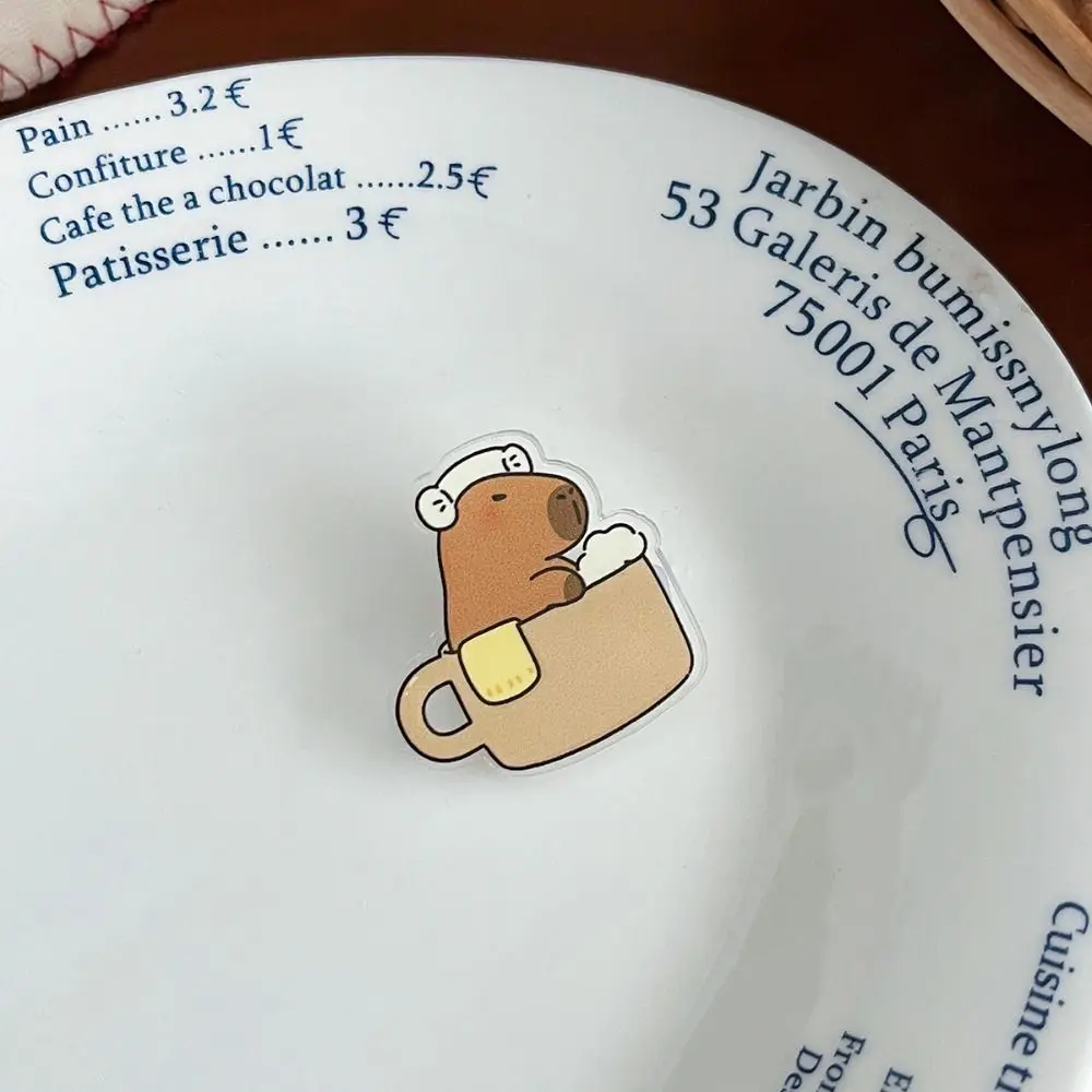 1 шт. кавайные Мультяшные булавки капибара акриловые ювелирные броши милая форма универсальные аксессуары для лацканов