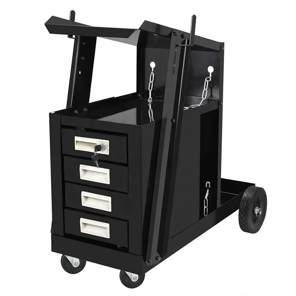 FOR Welding Trolley Cart Mobile welding machine tool cart Four-layer drawer with handle