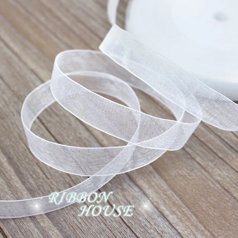 12MM White organza ribbons wholesale gift wrapping decoration Christmas ribbons