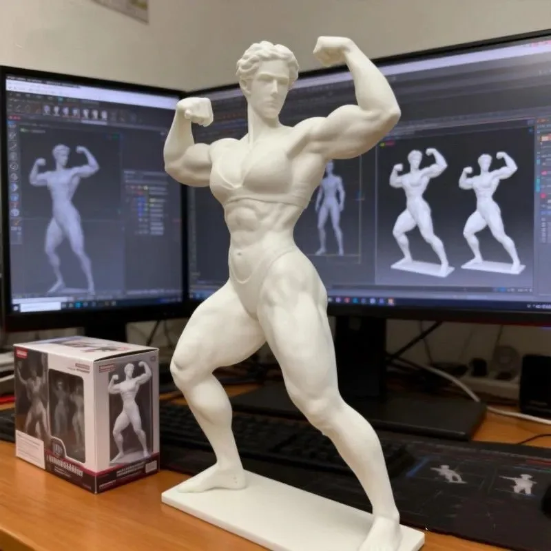 

3D Print Muscle Woman Figure Bodybuilding Art Model Desktop Decor Collectible Statue Home Office Desk Ornament Gift