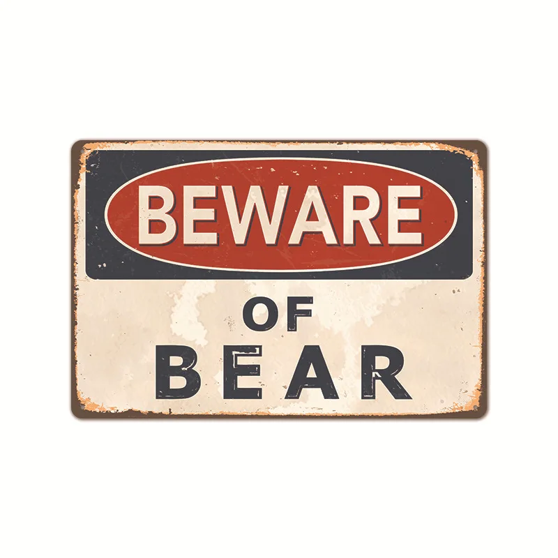 

Vintage Bear Warning Sign Rustic Iron Garden Yard Sign Outdoor Safety Caution Decor Vintage Signs Outdoor Garden Signs