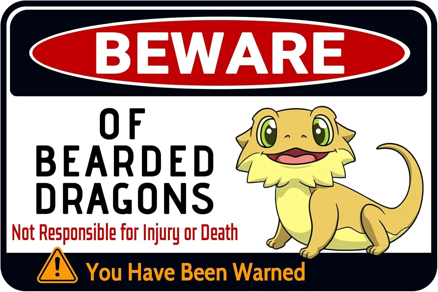 Beware of Bearded Dragons Sign for Bearded Dragon Tank Cage Decor - Gift for Dragon Lover 12