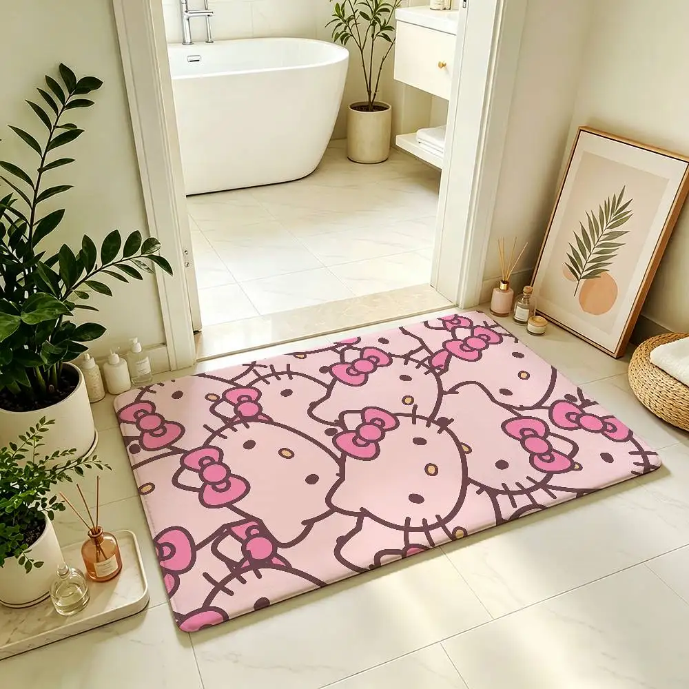 Cute H-hello K-kitty-S Carpet Bathroom Anti-slip Mat Door Mat Home Decoration Mat Entrance Door Mat Scratch-resistant Door Mat