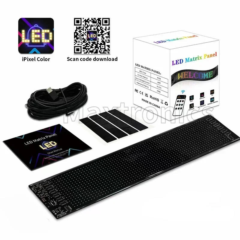 Imagem -05 - Painel de Matriz Led para Rolagem do Carro Usb 5v Ip65 Impermeável Programável Tela Flexível Sinal de Animação Remoto