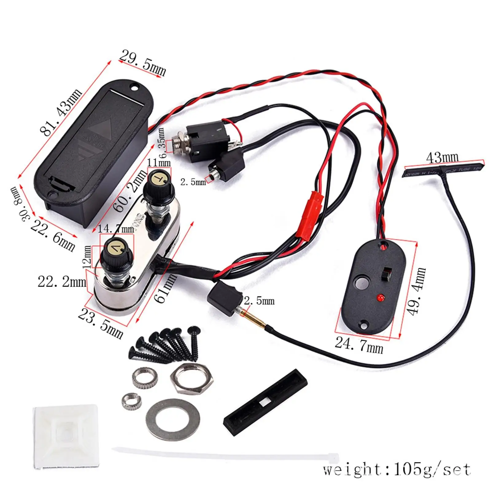 

Alloy Violin Pickup Bridge Active EQ Preamp Audio Accessory with Headphone Jack for 4 4 Acoustic Violin