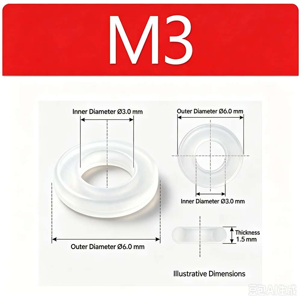 M2 M3 siliconen rubberen demper O-ring, 10 stuks, voor FPV-vluchtcontrollers, trillingsdempende ring, zachte bevestigingsonderdelen, vervangingsonderdelen.