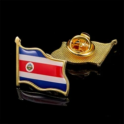 Flaga Costa Rica National Metal Flag Pin Country Waving Badge Broszka na ubrania Dekoracja torby na klapę