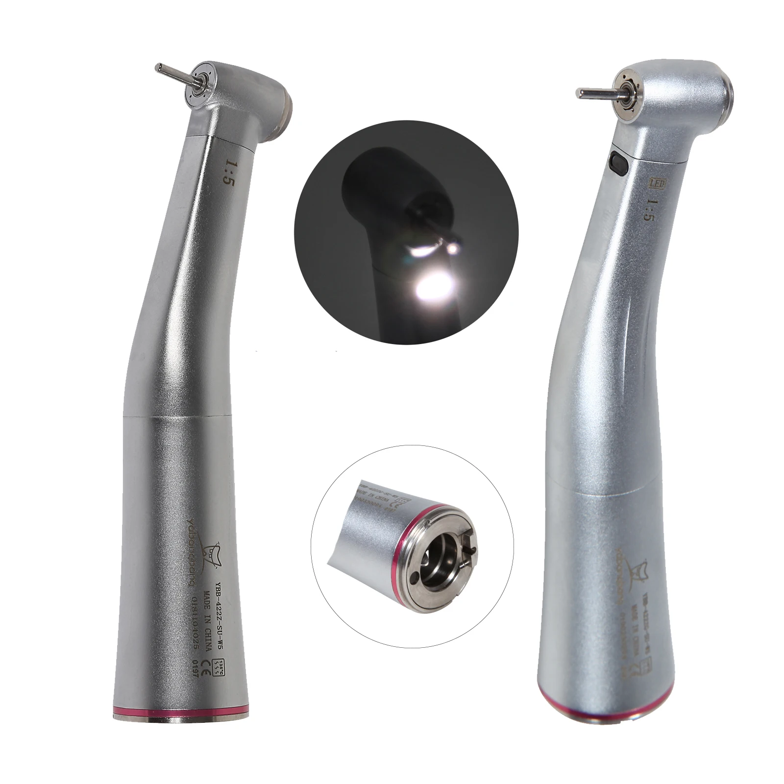 

Ratio 1:5 Variable speed E-generator (NO) LED Fiber Optic Contra Angle Turbine Dental Low Speed Handpiece Push Button