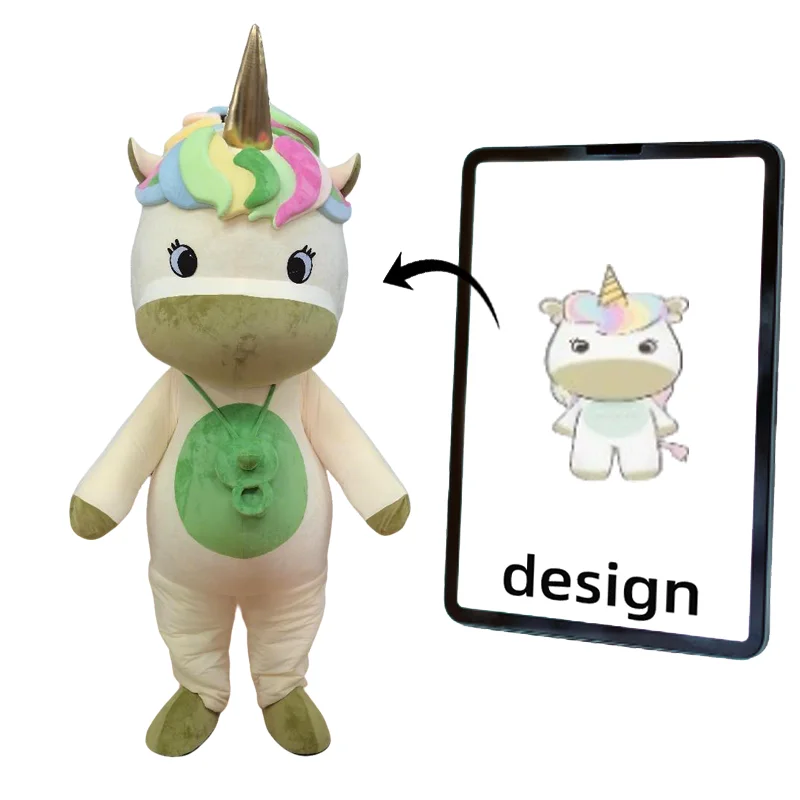 High Quality Custom Design Soft Adult Unicorn Mascot Costumes for Christmas Walks Promotions and Parties