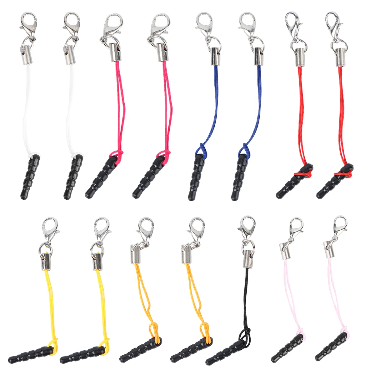 

15pcs Cell Phone Straps Charm Dust Lobster Clasp Hook Lightweight Easy Attach Detach Gifts Assorted Colors Premium