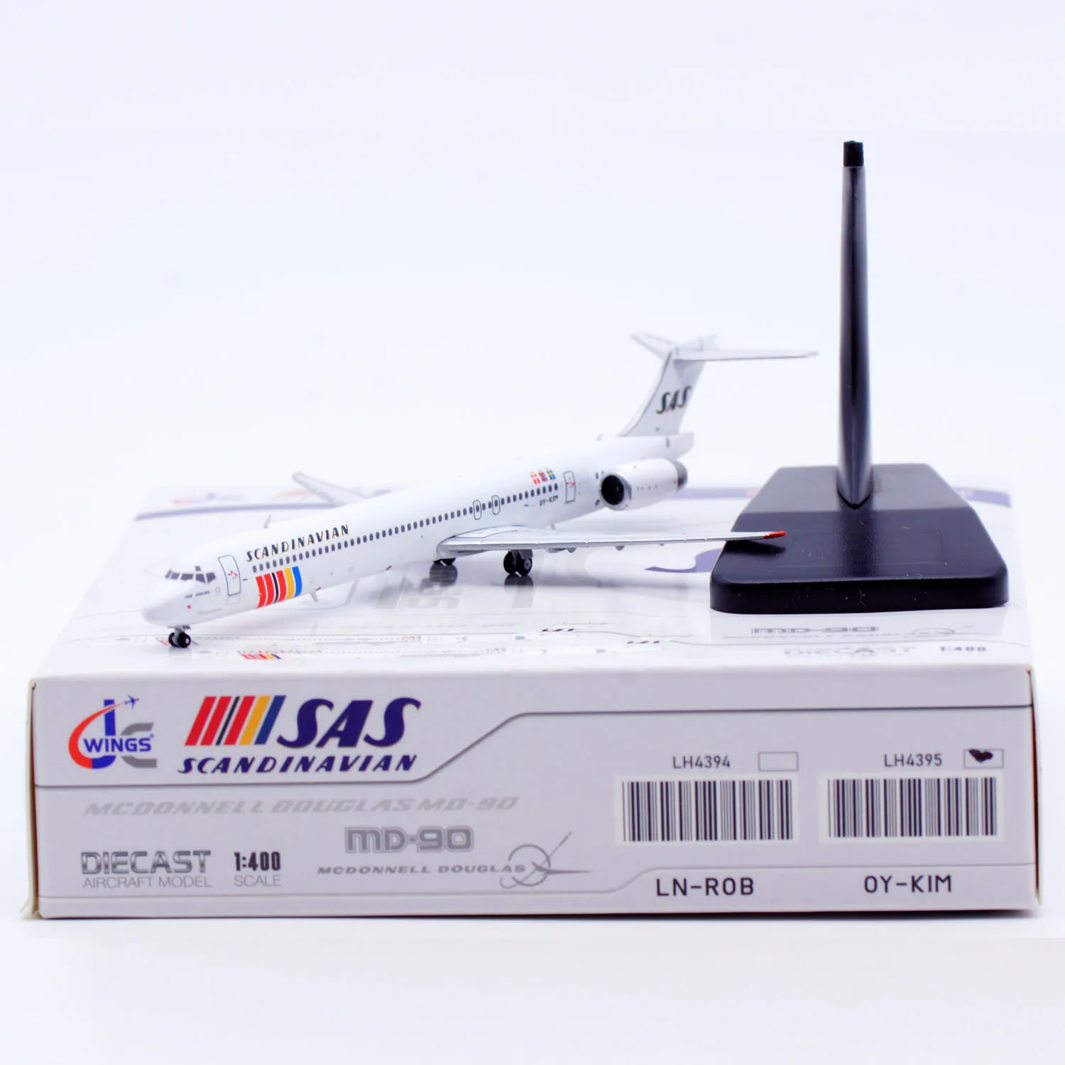 lh4395-alloy-collectible-plane-jc-wings-1-400-sas-scandinavian-airlines-mcdonnell-douglas-md-90-diecast-aircraft-model-oy-kim