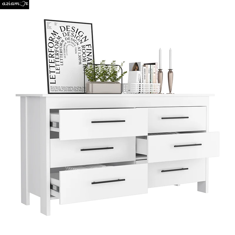 6 Drawer Double Dresser Wezz, Bedroom, White