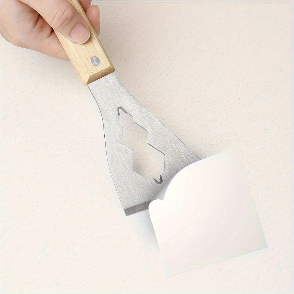 1pc raspador de pintura multiuso & ferramenta removedor com alça ergonômica & lâmina serrilhada-para cimento, gesso, remoção de pintura