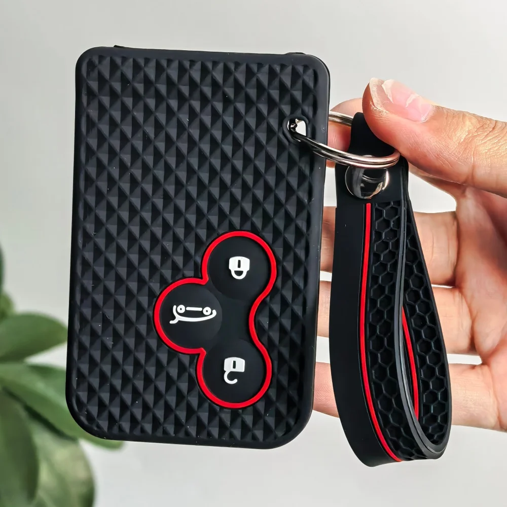 Silicone Car Remote Key Case Cover for Renault Kadjar Captur Clio Megane 2 3 4 RS Koleos Logan Scenic Duster Card Accessories