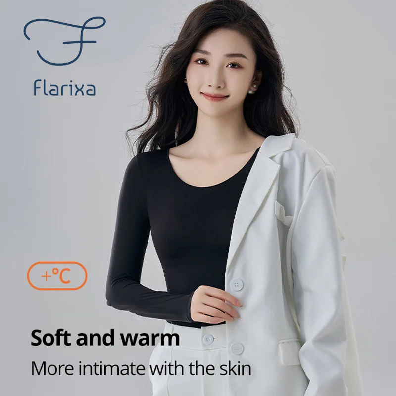 Flarixa Seamless Thermal Underwear Women's Winter Warm Top 37°Constant Temperature Thermo Lingerie Thin Comfort Thermal Clothing