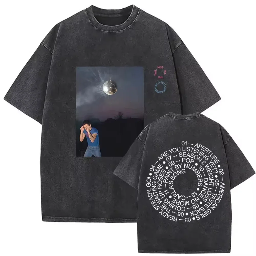 Harry Styles "Together" Tour 2026 Vintage Washed T-Shirt Men Women Pop Music Fashion Oversized Cotton Graphic TShirts Streetwear