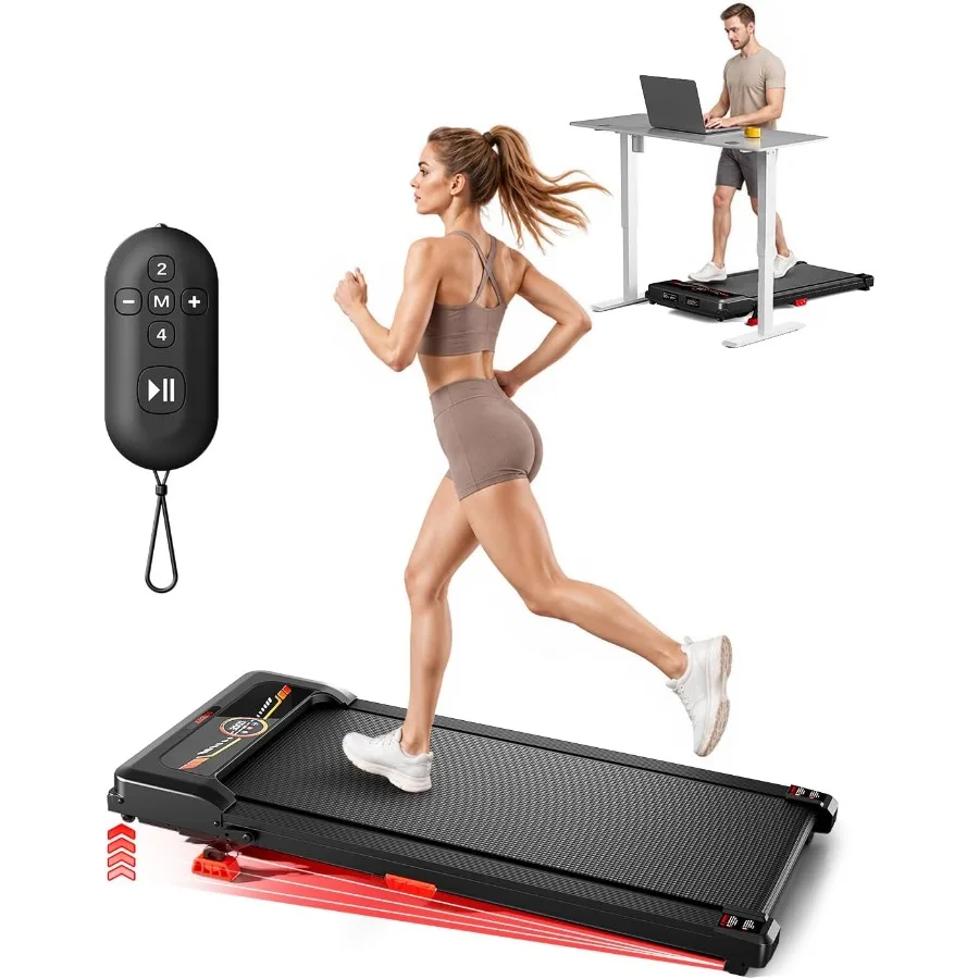 Walking Pad Treadmill, 10% Incline Walking Pad, Under Desk Portable Treadmill for Home Office, Compact 2.5HP Running Machine wi
