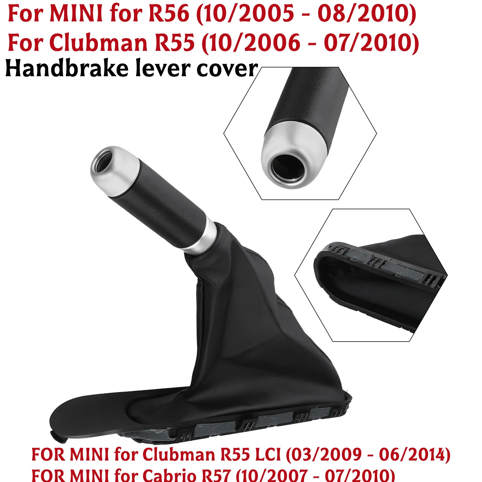 

Для Mini Для Cooper R56 R57 R55 R58 1x Ручка переключения передач Крышка рычага ручного тормоза Тормозной багажник Ручки ручного тормоза Замена автомобильных деталей