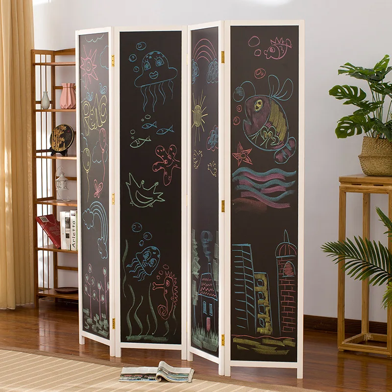 Chinese screen partition wall folding screen partition folding living room bedroom mobile small apartment fabric office simple s