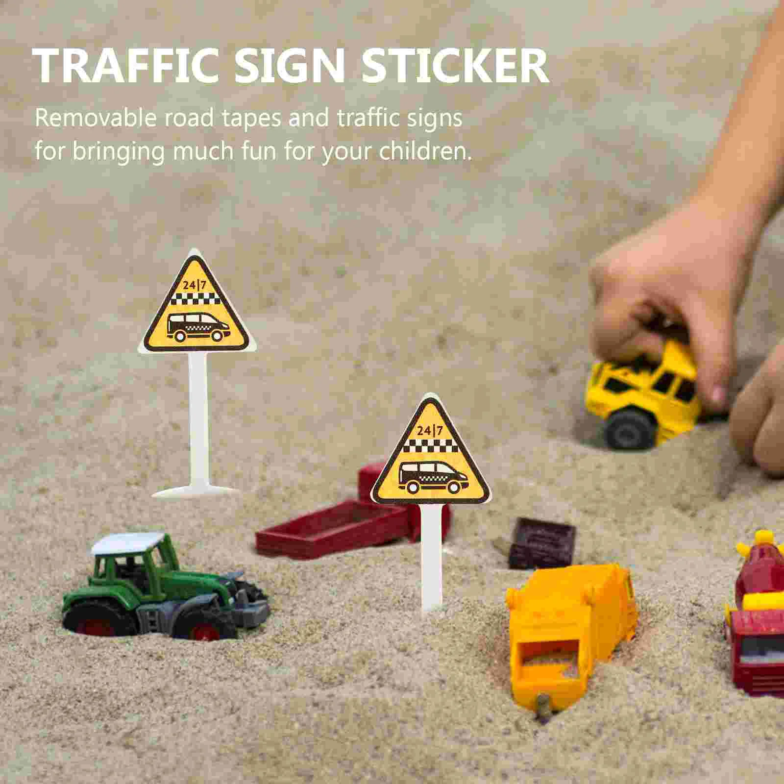 Autocollants de panneau de signalisation pour enfants, décalcomanie de route, papier de scrapbooking de bassin, jouet de jouets, 10 feuilles