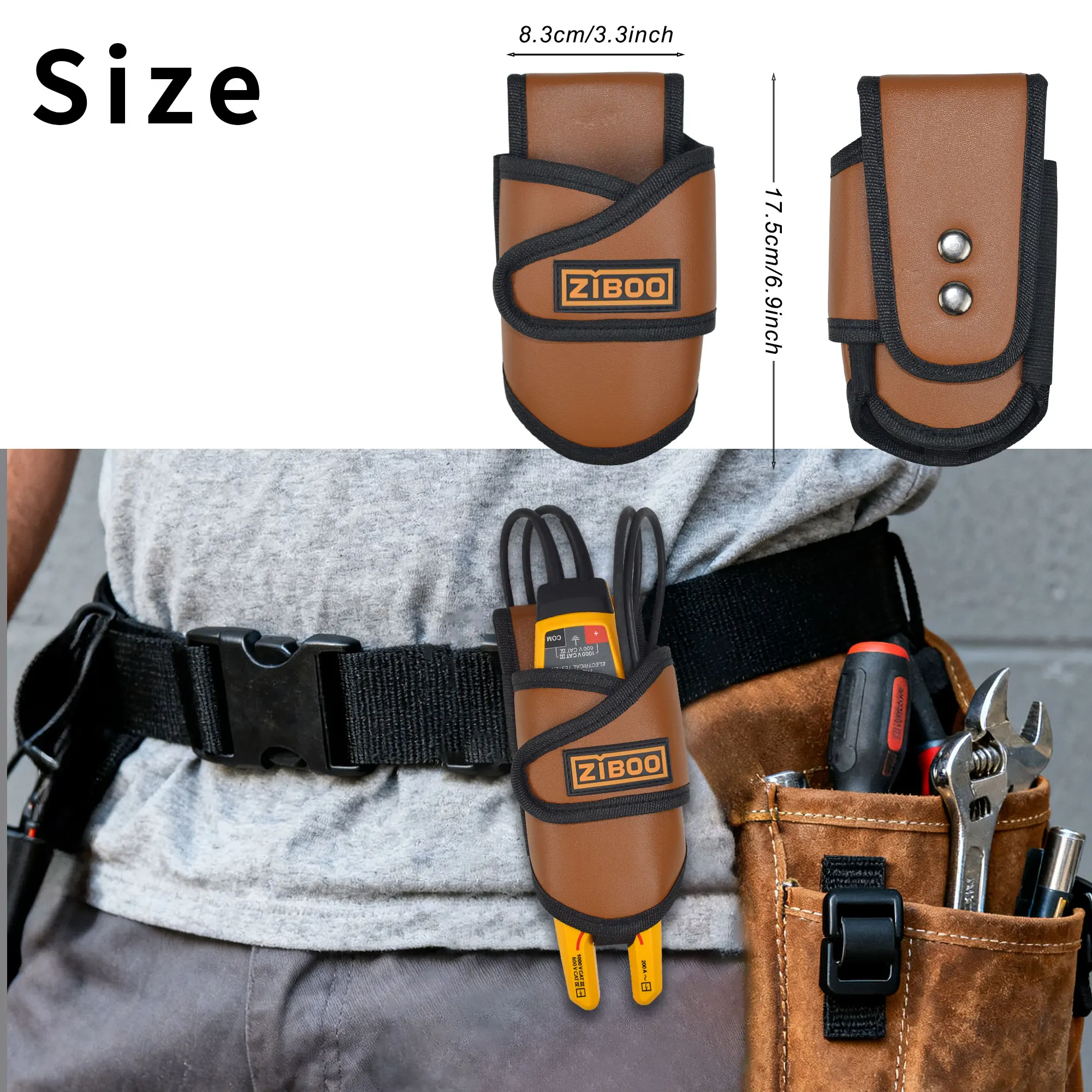 New!!!ZIBOO H-T8 Universal Leather Holster for a smooth draw. Fits T6/T5 series including T6-1000, T6-600, T5-1000, H-T6 & more.