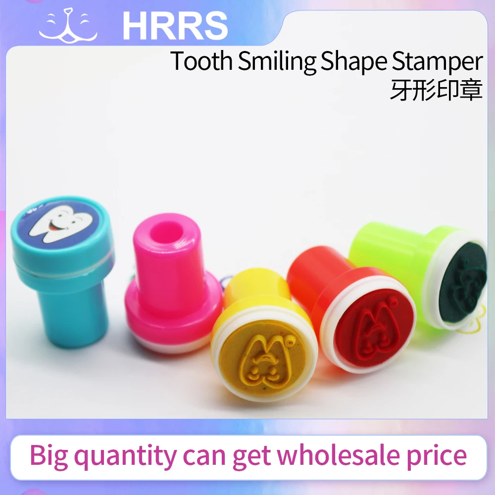 10Pcs/Pack Cute Dental Tooth Shape Cartoon Stamp for Kids Children Stamper Dental Clinic Gift Student Reward