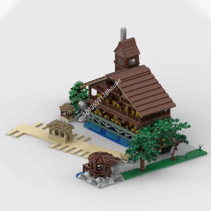 

3788 шт. MOC домик у реки, модульные здания, декоративный комплект для сборки «сделай сам», идеально подходит для художественного дисплея