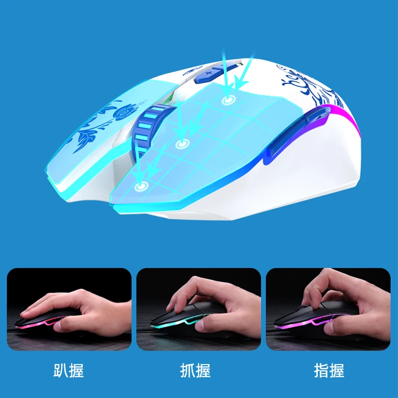 Dareu Em910pro Mouse Wireless Bluetooth Rgb Ergonomics E-Sport Gaming Customized Accessories For rechargeable Office Gamer Gift