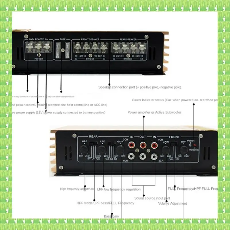 

4500W Car Audio Amplifier Four-Channel High Power Amplifier Can Be Equipped With 4 Speakers H-608 Power Amplifier