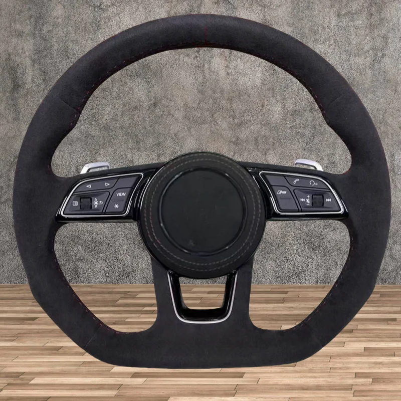 For Audi A1 A4 A5 A6 A7 A8 S8 Q3 Q5 Q7 TT  R8 Steering Wheel Flat Bottom Suede Steering Wheel Campaign Assembly