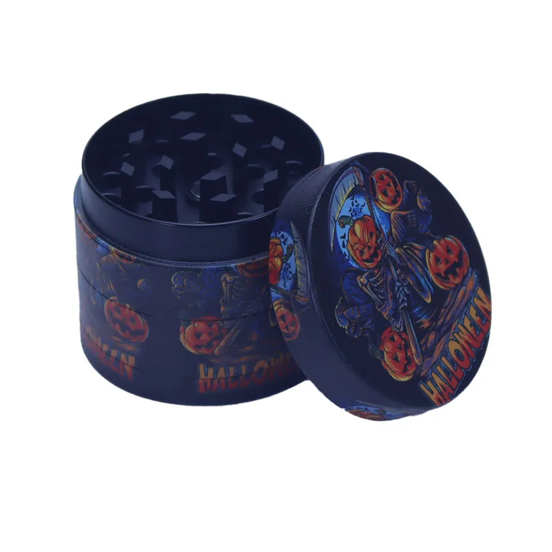 Diameter 40Mm/50Mm Two Sizes Halloween Theme, Zinc Alloy Four Layers with Plastic Scraper Grinder, Kitchen Gadgets, Halloween Gifts