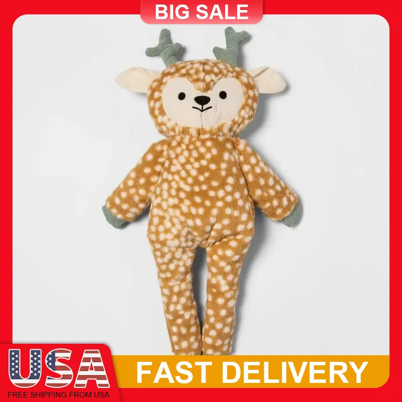 

Deer Plush Dog Toy Soft Cuddly Chew Resistant Interactive Play Antler Puppy Pet Fun Durable Lightweight Carry