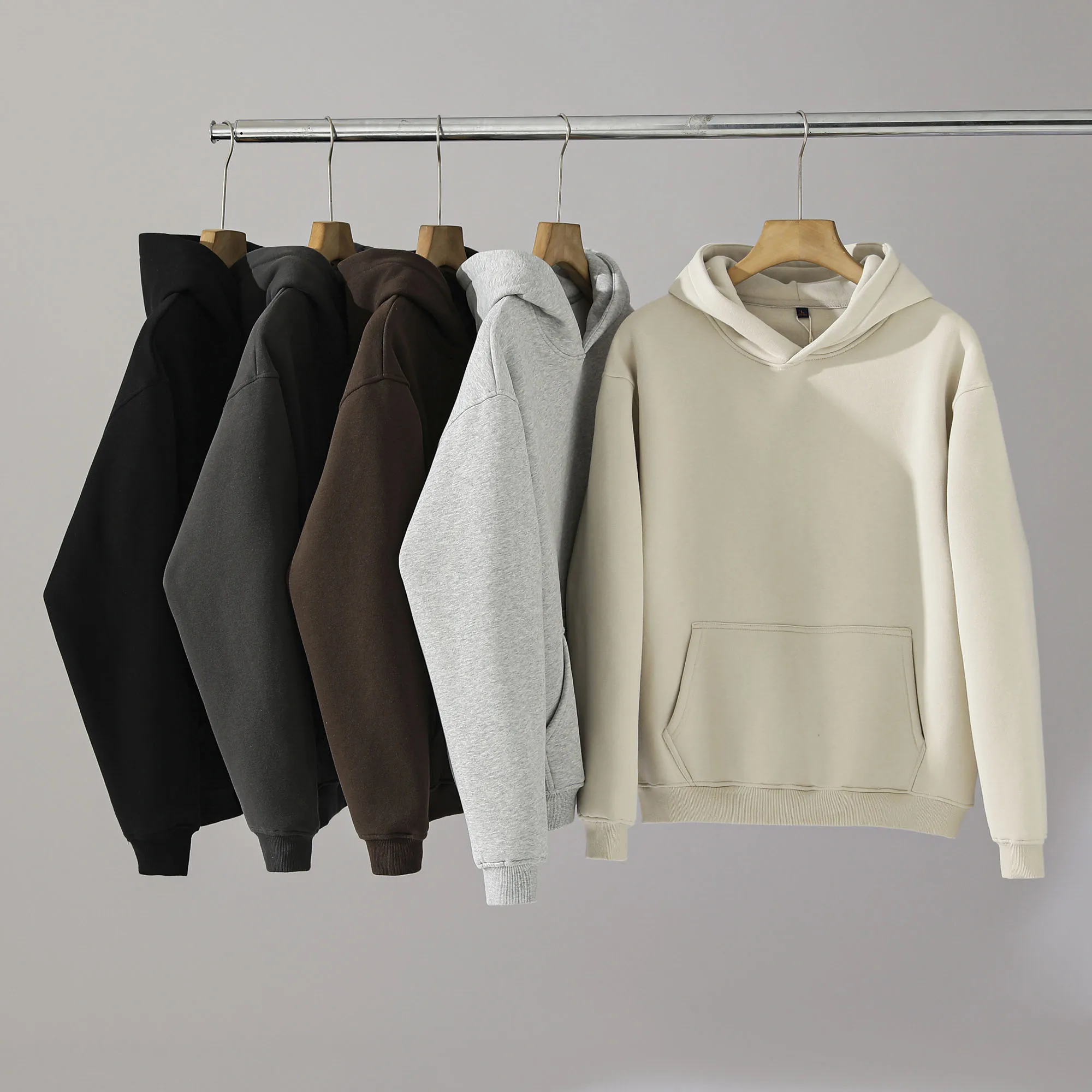 

Thiened Fce Lined Self Heating Hooded Sweatirt for Men Casual Breathable Windproof Warm Cotton Polyester Blend Long Sl...