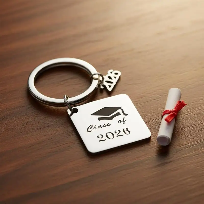 Abschluss-Schlüsselanhänger Klasse 2026 - Abschiedsgeschenk für Krankenpflege- und Rechtswissenschaftsstudenten, Langlebiger Edelstahl-Andenkenanhänger – Detail 2