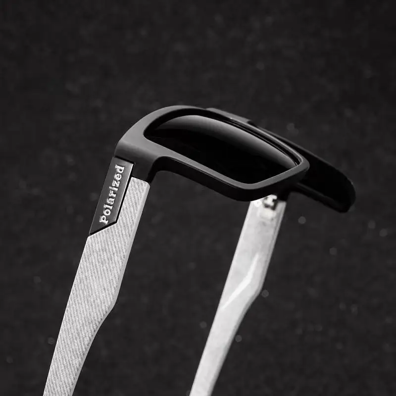 Modische Vintage Quadratische Polarisierte Sonnenbrille für Männer und Frauen, Luxus-Markendesigner Fahrer- und Anglerbrille, UV400-Schutz – Detail 4
