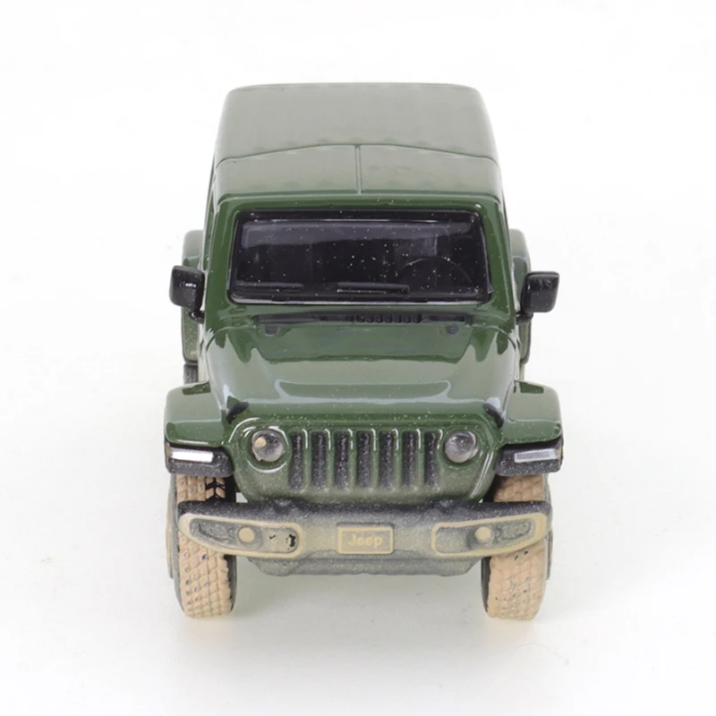 Jkm 1/64 Jeep Wrangler Sahara Leger Groene Modder Editie Off Road Auto 'S Gelegeerd Speelgoed Motorvoertuig Diecast Metalen Model Voor Jongens