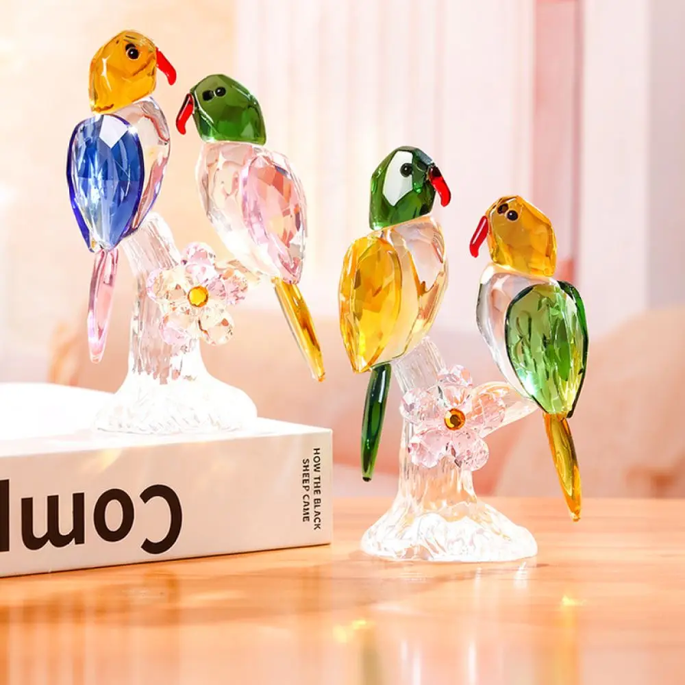 Crystal Magpie Statue Modern Minimalist Desktop Ornament Elegant Home Decor Gift For Business Wedding Anniversary