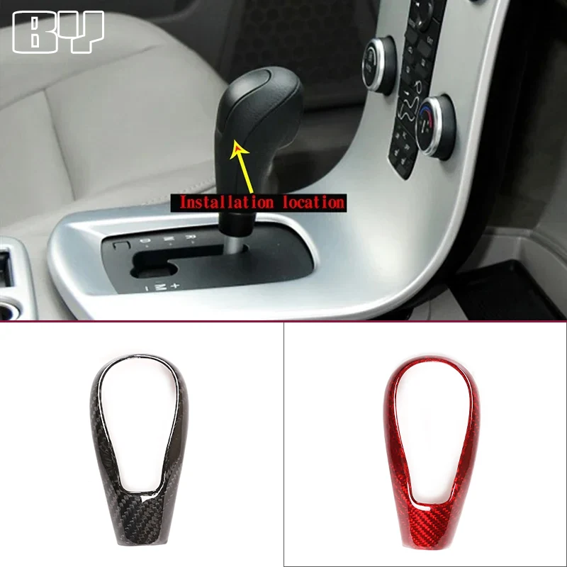 

Real Carbon Fiber Car Gear Shift Head Stickers Cover Trim For Volvo S60 S80l V40 V60 XC60 Modification Accessories