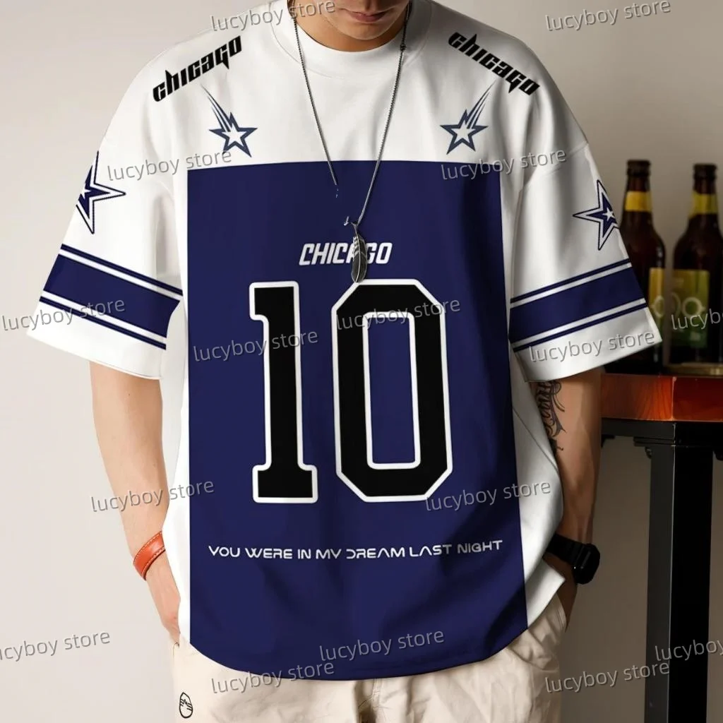 

No.10 CHICAGO Print Men T-Shirt Man Short Sleeves Lightweight PLUS SIZE T-Shirt Vintage plus size sport daily Tees Men Clothes