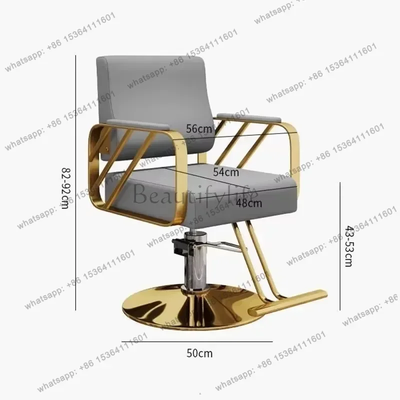 LJY Vintage Black Barber Chair Classic Personalized Luxury Salon Barbershop Chair Retro Simple Silla De Barbero Furniture