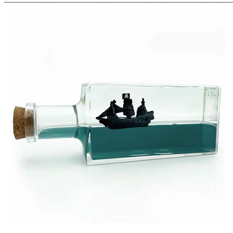 Liquid Ship Floating Ship in Bottle Thousand Sunny Fluid Liquid Drift Creative Ship Bottle Living Room Decoration Unbreakable