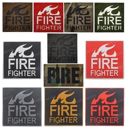 Fire Fighter Patch Rescue Hook Patches Medic Reflective Glow in Dark FIREFIGHTER 3D PVC Rubber Chevron Patch For Clothing Cap