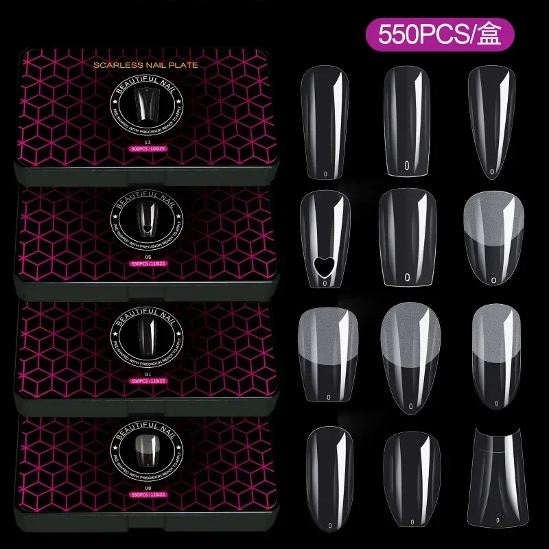 Cross Border Blockbuster Black Box Nail Enhancement Pieces, Ultra-thin, Seamless, Frosted, Scratch Free, Handmade Wearing Nails,