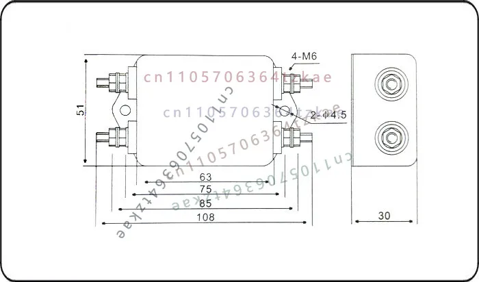 1pcs for ANZHOU AN-30FA4HB EMI Noise Filter 250V 30A Single Phase Power Supply Anti-interference Filter