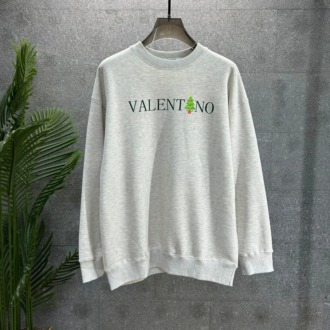 Autumn New Women's Sweater Spring and Autumn 24 New Letter Valen Print Men's Crew Neck Sweater Casual and Loose Sweatshirt Tino