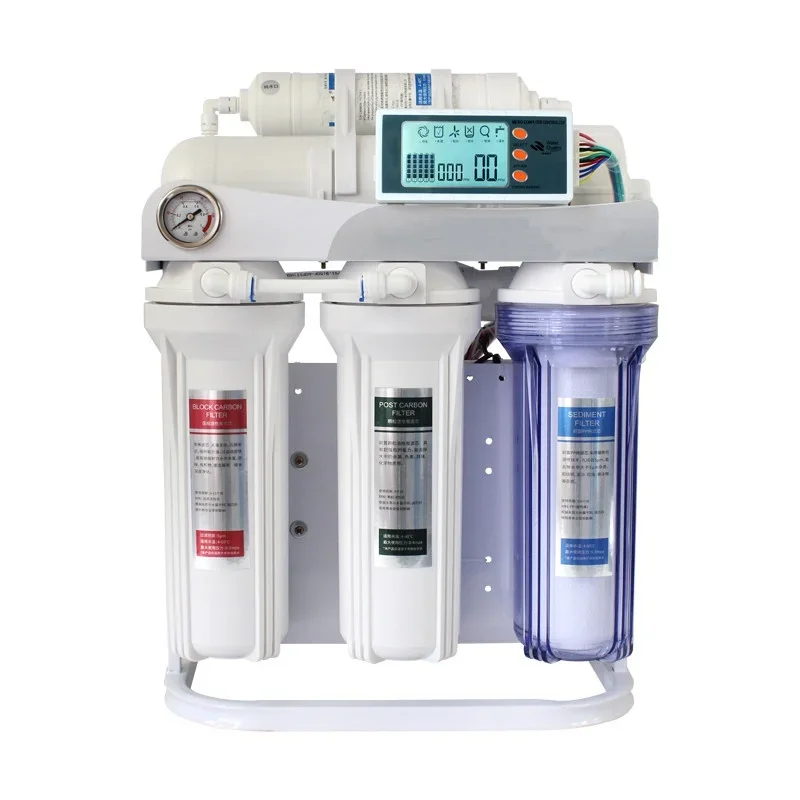 RO Reverse Osmosis Water Purifier, Frame Type Home RO Water Filter System with TDS Monitor and Pressure Gauge